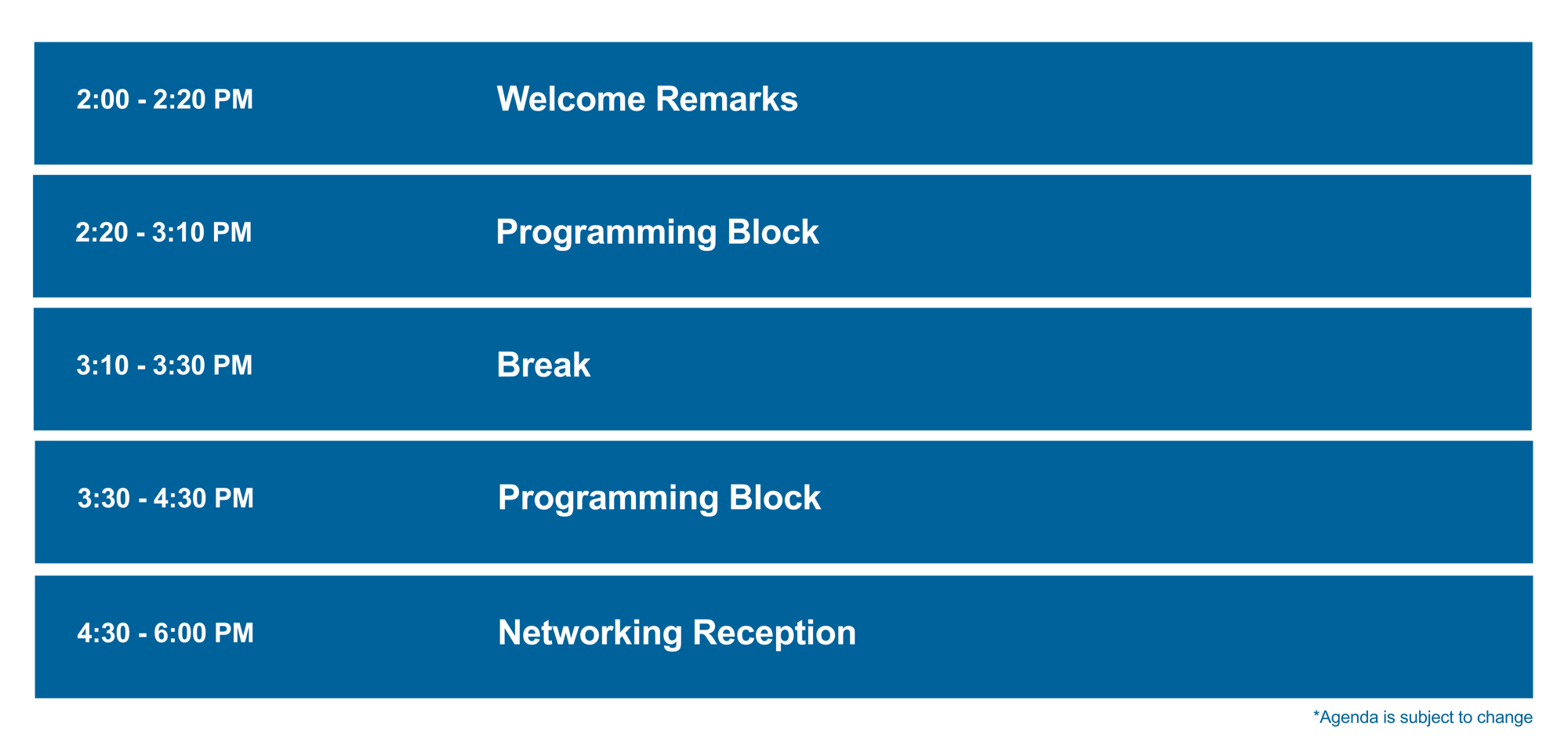 Agenda at a Glance